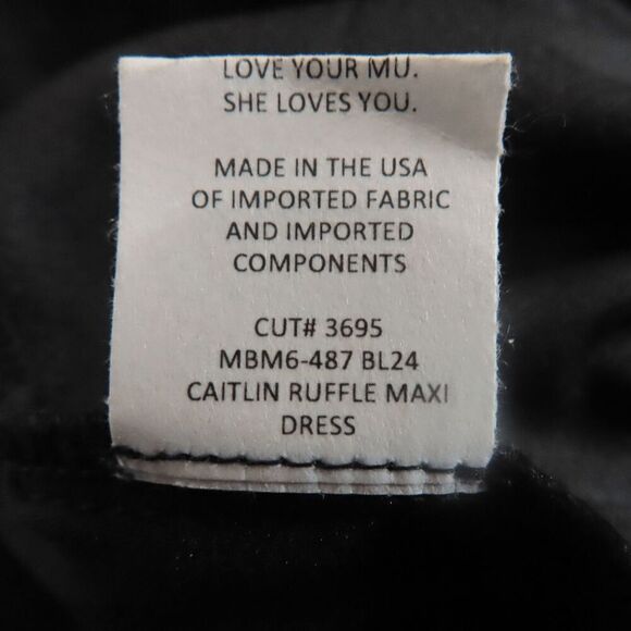 Show me your MuMu Black Caitlin Ruffle Maxi Dress Small - Picture 4 of 6